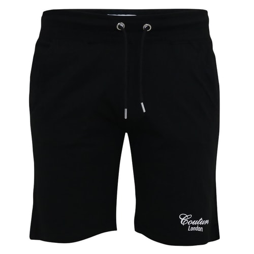 D555 Holbrook Shorts mit elastischem Bund und Flockdruck in Schwarz